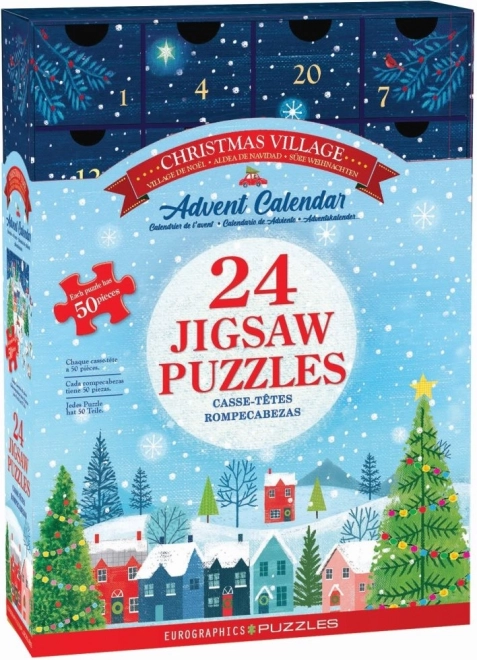 Varázslatos karácsonyi adventi naptár puzzle készlet