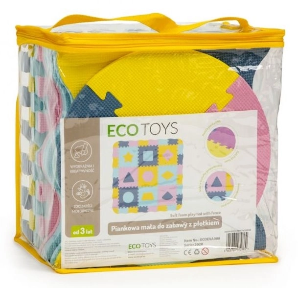 Ecotoys habszivacs puzzle formák pasztell