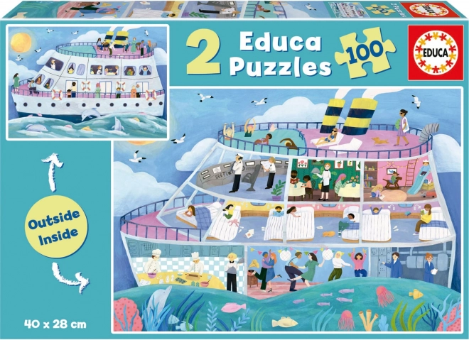 Educa puzzle hajó belül és kívül