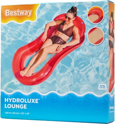 Felfújható matrac támlával és hálóval a vízre piros Bestway
