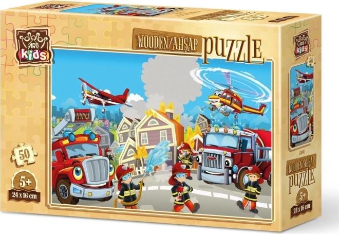 Fából készült puzzle Hős Tűzoltók 50 darabos