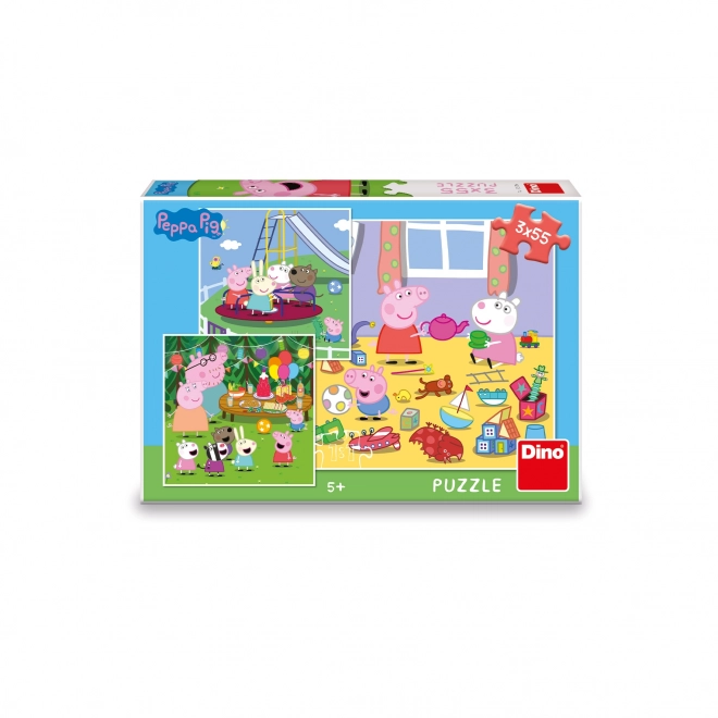 Peppa malac nyaralás puzzle 3x55 darab