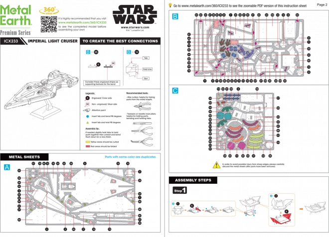 Fém Föld 3D puzzle Premium Series: Star Wars Birodalmi Könnyű Cirkáló