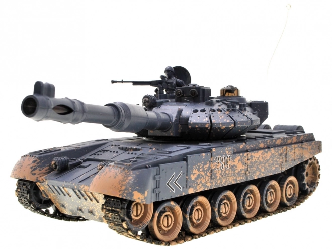 Távirányítós T90 tank világítással és lövéssel