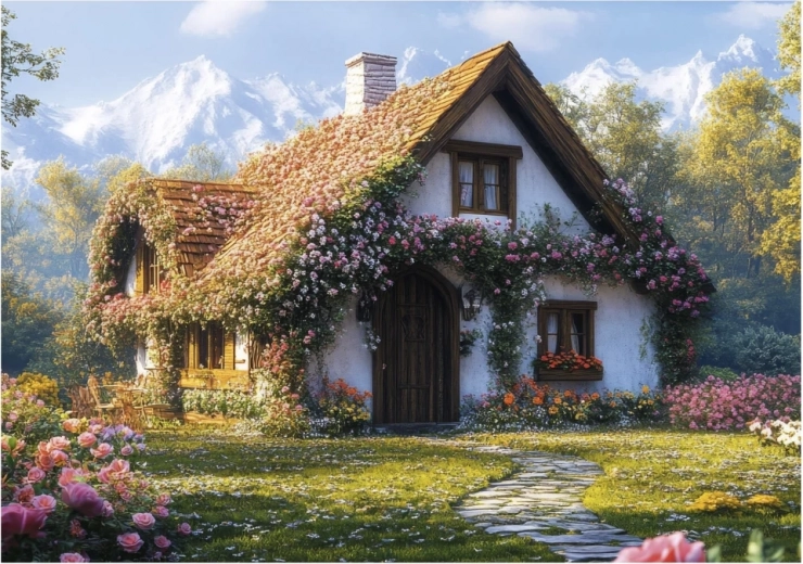 völgybeli házikó puzzle 100 XL darabbal