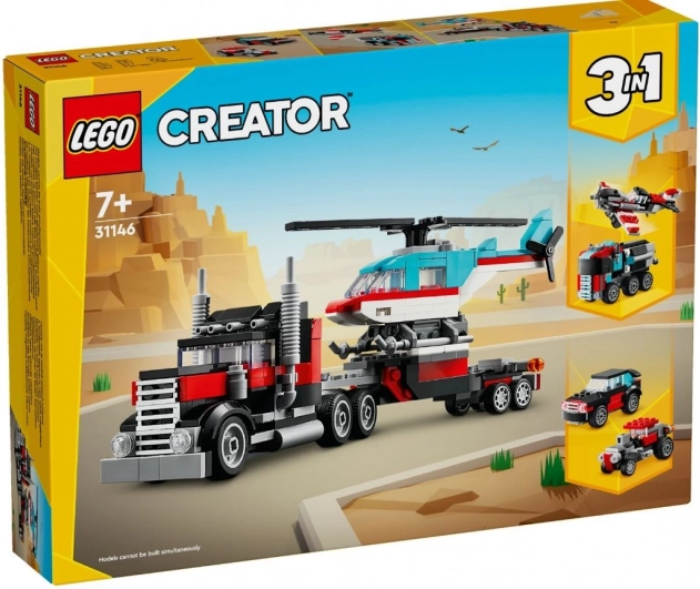 LEGO Creator 3 az 1-ben platós teherautó és helikopter