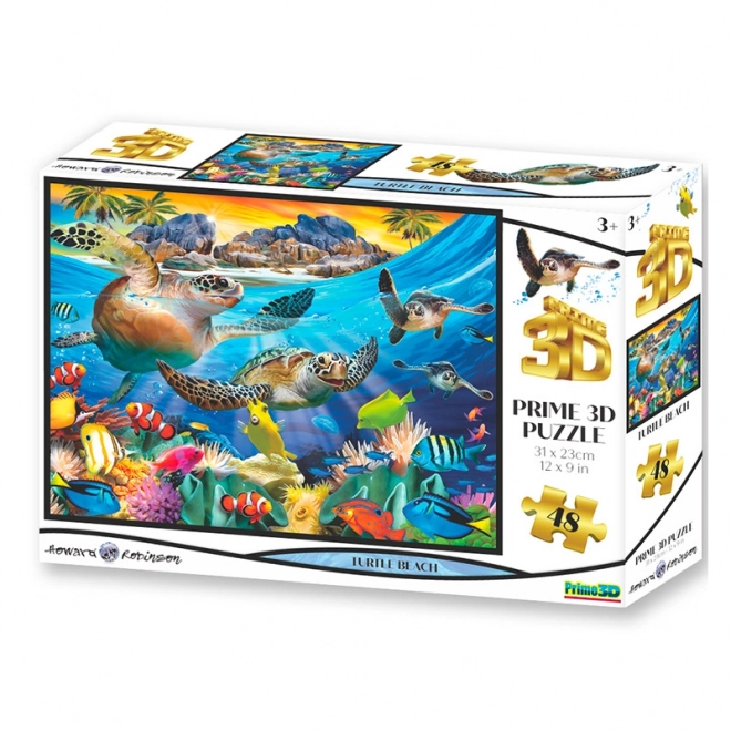 Želvés tengerparti 3D puzzle 48 darabos