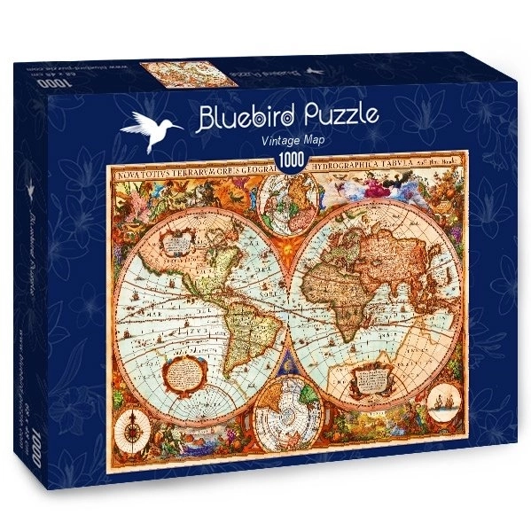 Kék madár történelmi térkép puzzle 1000 darabos