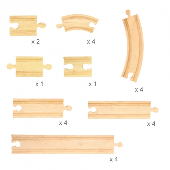 Bigjigs Rail fa sínkészlet 24 darabos