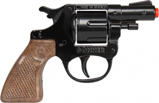 Fekete fémből készült rendőr revolver 8 lövéses