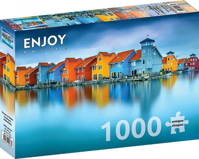 Vízparti Házikók Puzzle, Groningen, Hollandia 1000 Darab