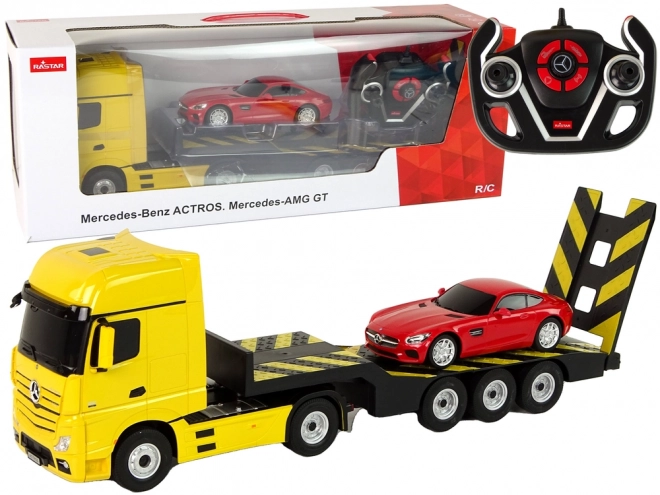 Rc távirányítós mercedes-benz tréler autó szett