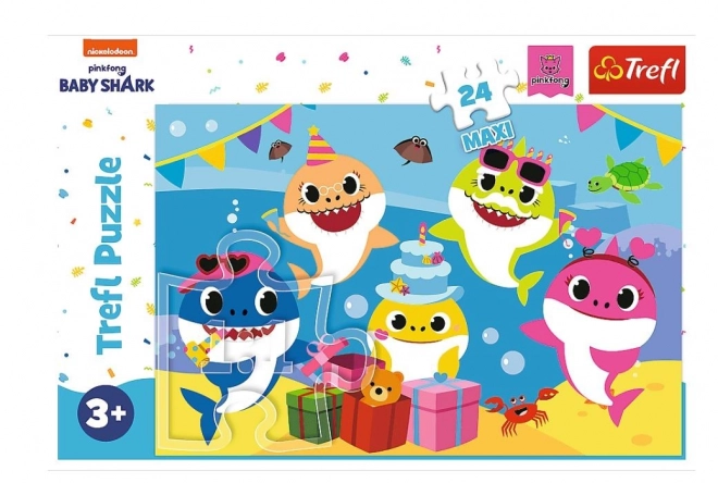 Vidám Baby Shark maxi puzzle - 24 darabos