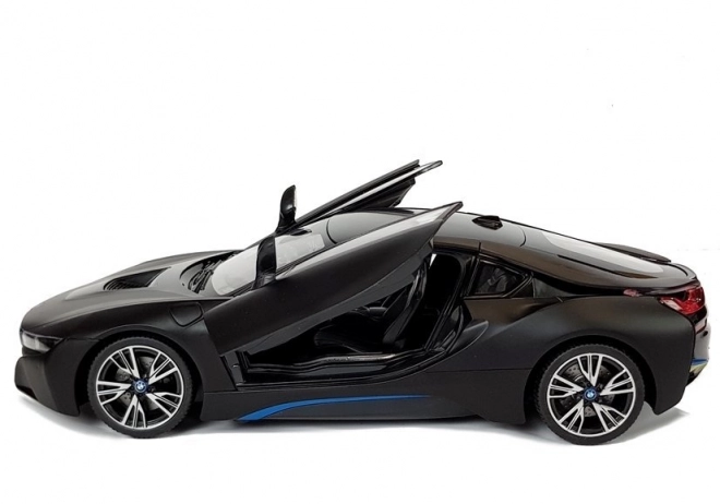 Autó R/C BMW i8 Rastar 1:14 fekete automata ajtó