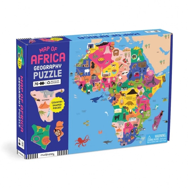 Afrika térképe puzzle gyerekeknek 70 darabos