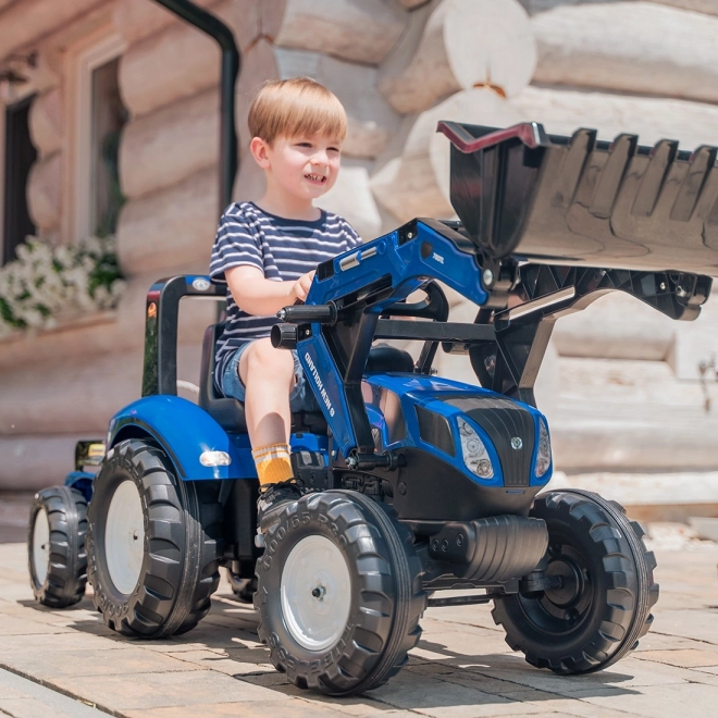 Falk pedálos traktor New Holland utánfutóval