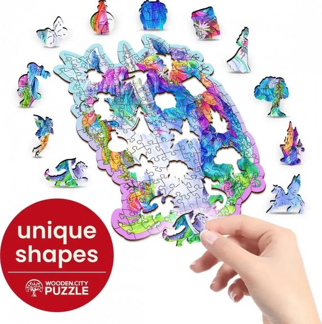 Stílusos Unikornis fából készült puzzle 150 darabos