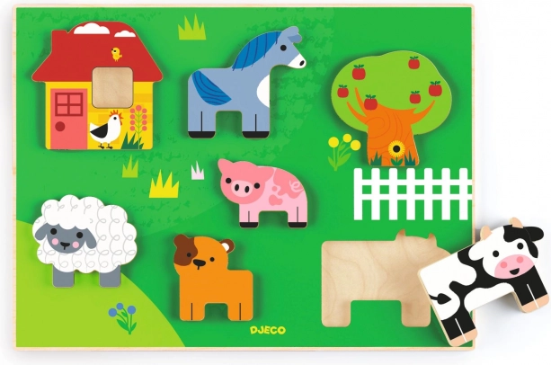 Fa beillesztős puzzle Farm