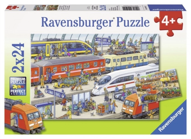 Rušné vasúti pályaudvar RAVENSBURGER puzzle 2x24 darabos