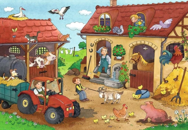 Ravensburger puzzle farmán dolgozók 2x12 darabos