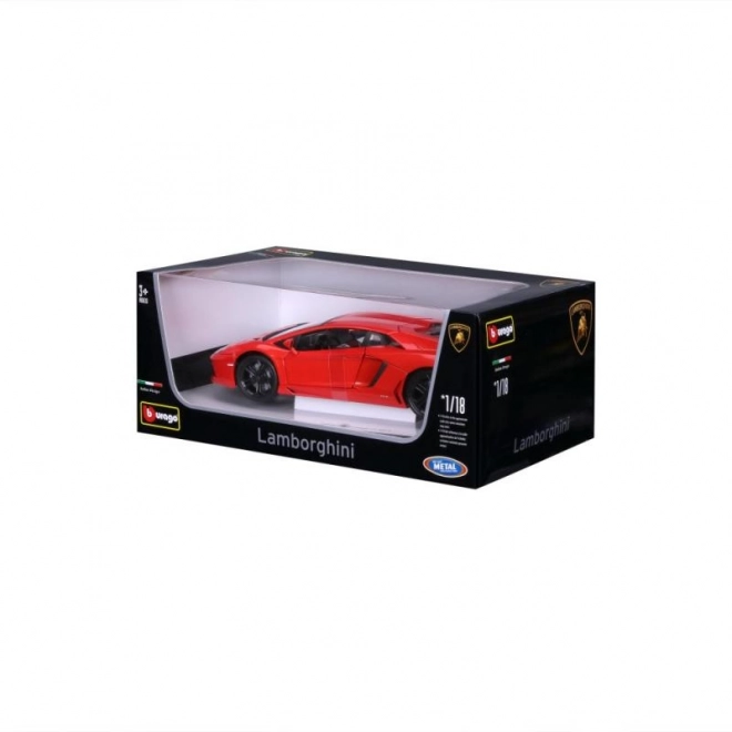 Bburago Lamborghini Aventador LP700-4 fém autó 1:18 méretarányban, narancssárga