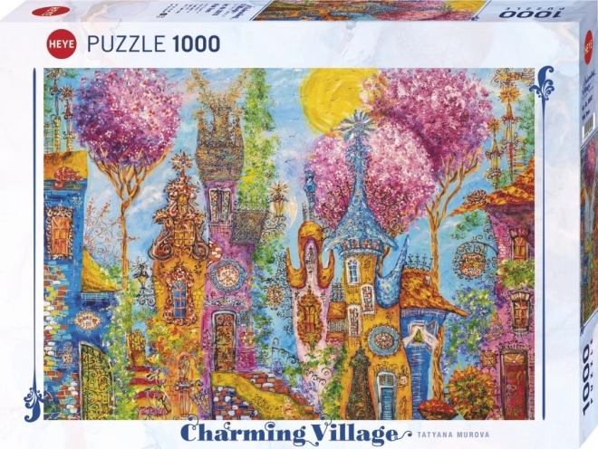 Heye puzzle elbűvölő falu: rózsaszín fák 1000 darabos