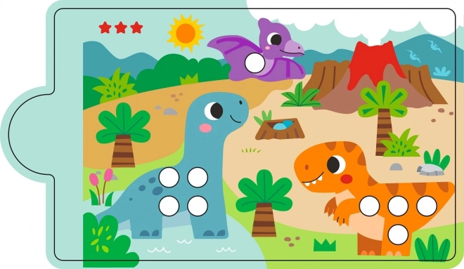 Mágneses színrendező játék dinoszaurusszal