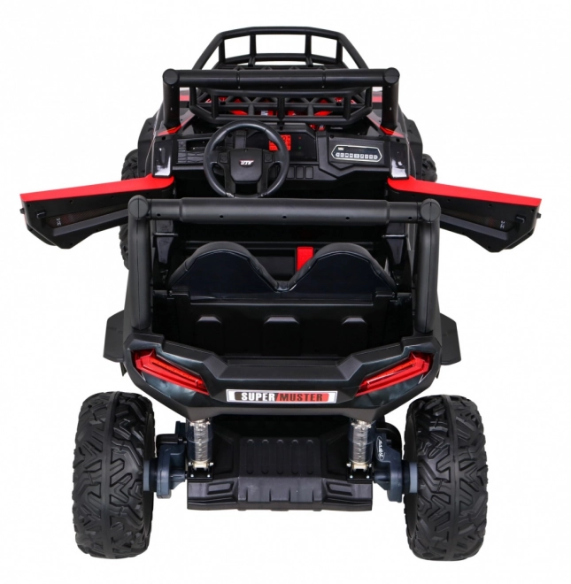 Buggy UTV terepjáró gyerekeknek Piros + távirányító + csomagtartó + lassú indítás + EVA + MP3 LED