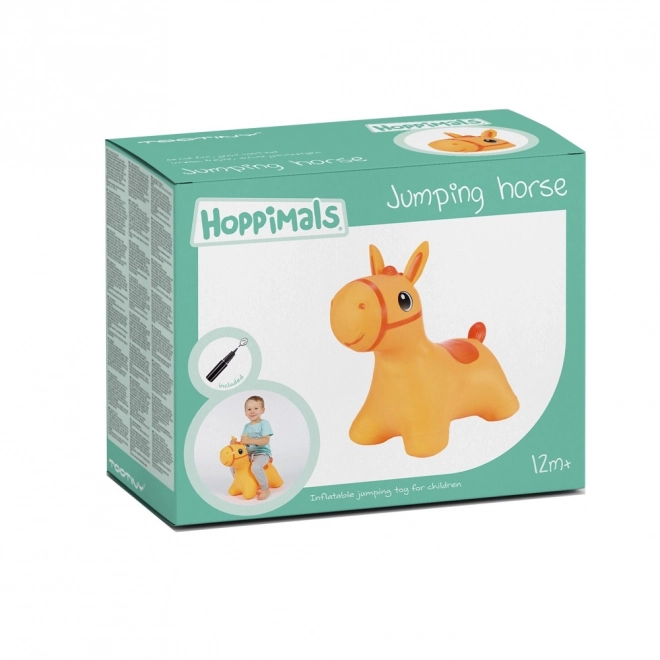 Narancssárga felfújható ugráló ló Hoppimals