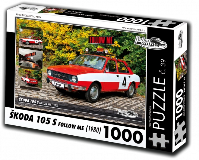 Retro autó puzzle 39 Škoda 105 S Follow Me 1980 1000 darabos