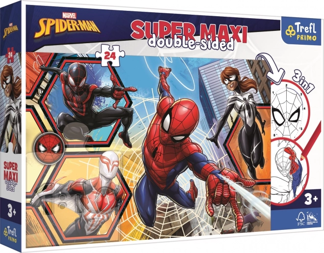 Spiderman 3 az 1-ben kétoldalas maxi puzzle - 24 darabos