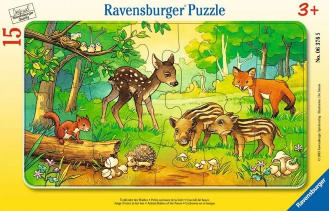 Ravensburger erdei állatkölykök puzzle 15 darabos