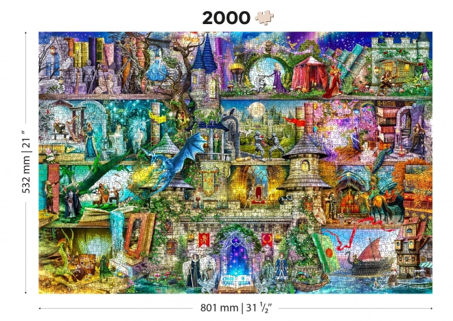 Wooden City mese puzzle 2 az 1-ben, 2000 darabos