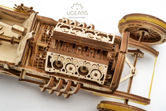 Mechanikus 3D Puzzle U-9 Grand Prix Autó - UGEARS