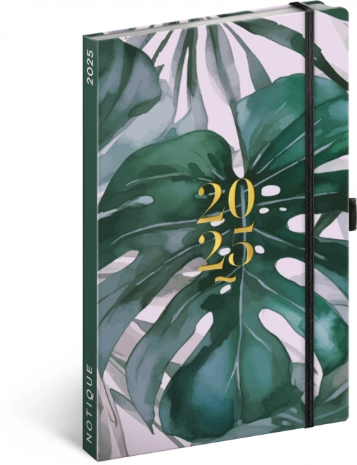 Notique heti tervező Monstera 2025, 13 x 21 cm