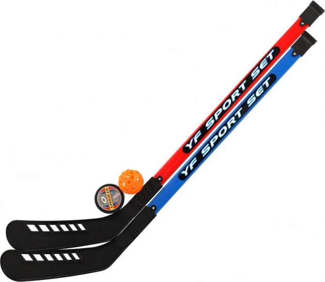 Hokibotok készlet teremhokihoz floorball labdával és koronggal