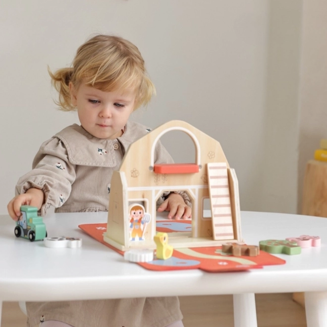 Tooky Toy Fa Összerakható Tanyája Állatfigurákkal