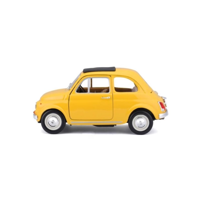 Bburago Fiat 500 F 1965 sárga autómodell 1:24