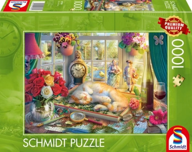 Puzzle Skládás Macskával 1000 Darabos