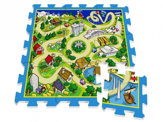 Puha Utcai Versenypálya Puzzle Szőnyeg