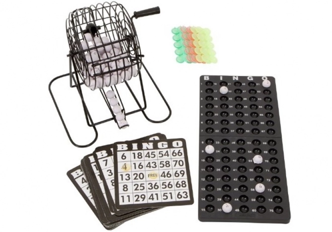 Bingo játék készlet fémgömbbel