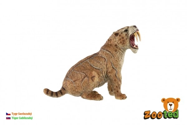 Szablyafogú tigris figura műanyagból 11cm