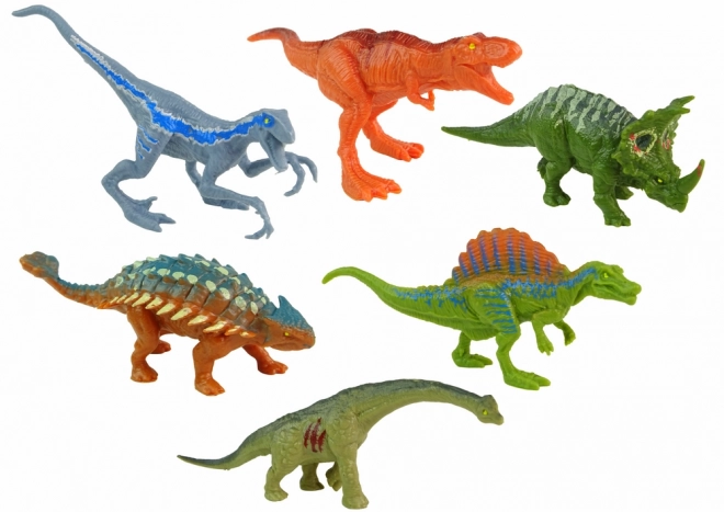 színes dinoszaurusz figurák készlet, 6 darab