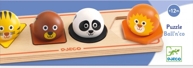 Djeco fából készült illesztő játék Ball'n'Co