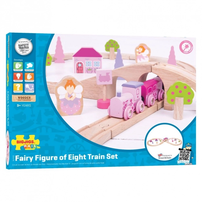 Bigjigs rail fa vonatkészlet hercegnőknek - 35 darabos