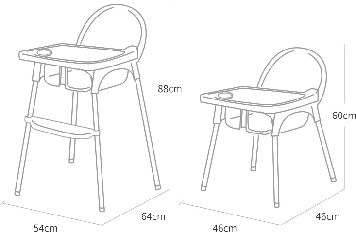 Állítható magasság a kényelmes étkezéshez
