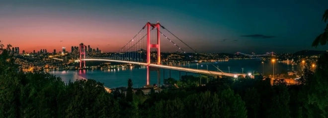 Panorámaképes puzzle Éjszakai Isztambul 1000 darabos