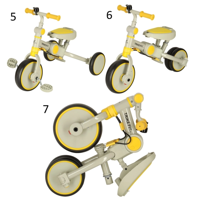 Sárga-fekete Trike Fix V4 háromkerekű kerékpár napellenzővel