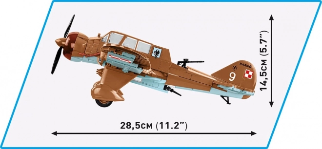 Cobi II. világháborús Pzl. 23 Karaś repülőgép modell