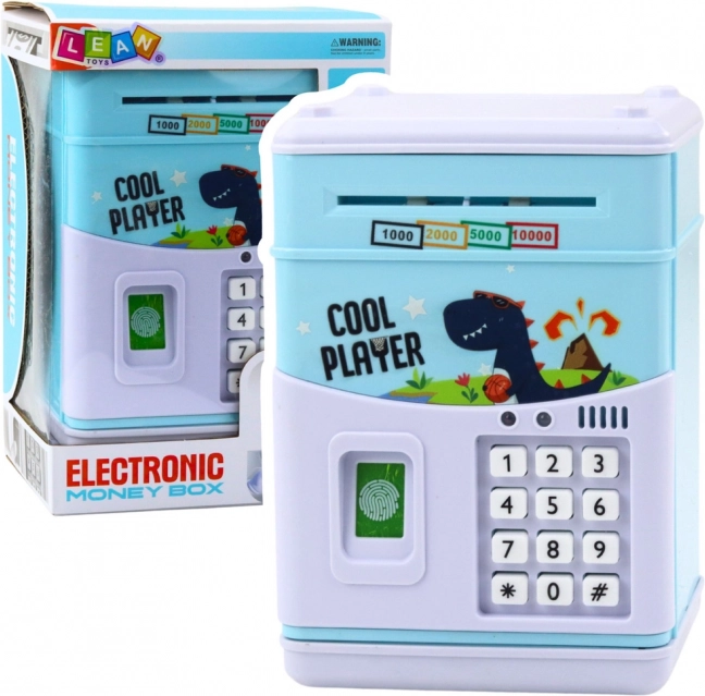 Elektronikus széf gyerekeknek, kék dinoszaurusszal